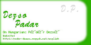 dezso padar business card